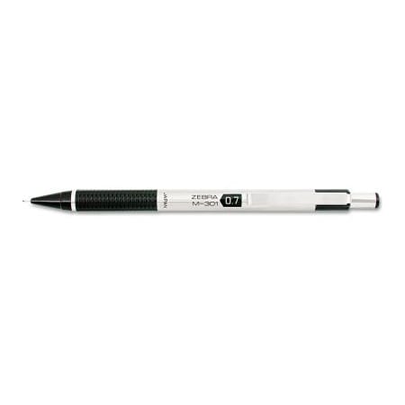 Zebra Pen Zebra M-301 Mechanical Pencil, 0.7 mm, Stainless Steel w/Black Accents Barrel 54310
